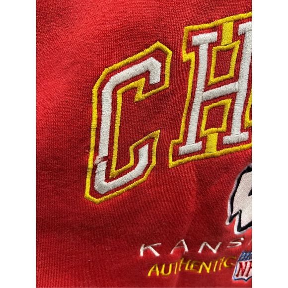 VINTAGE 90S NFL KANSAS CITY CHIEFS LOGO ATHLETIC PROLINE SWEATSHIRT Med - Picture 4 of 9
